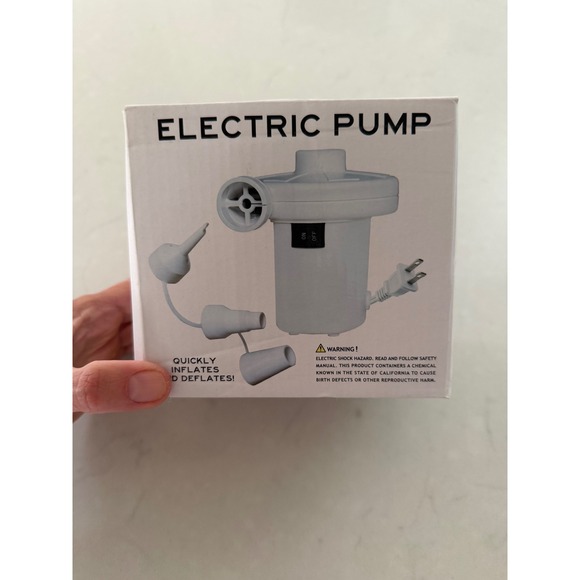 Unbranded Other - Electric Air Pump 120V AC Quick Fill Inflator Deflator with 3 Nozzles White